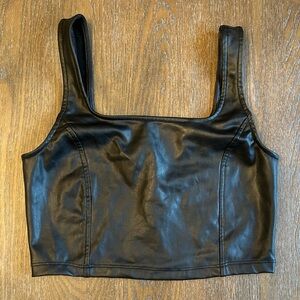 Olive & Oak Black Leather Top